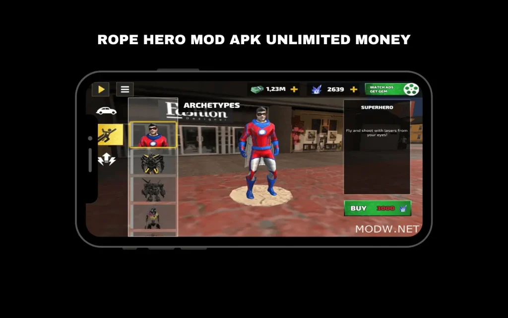 ROPE HERO MOD APK UNLIMITED MONEY